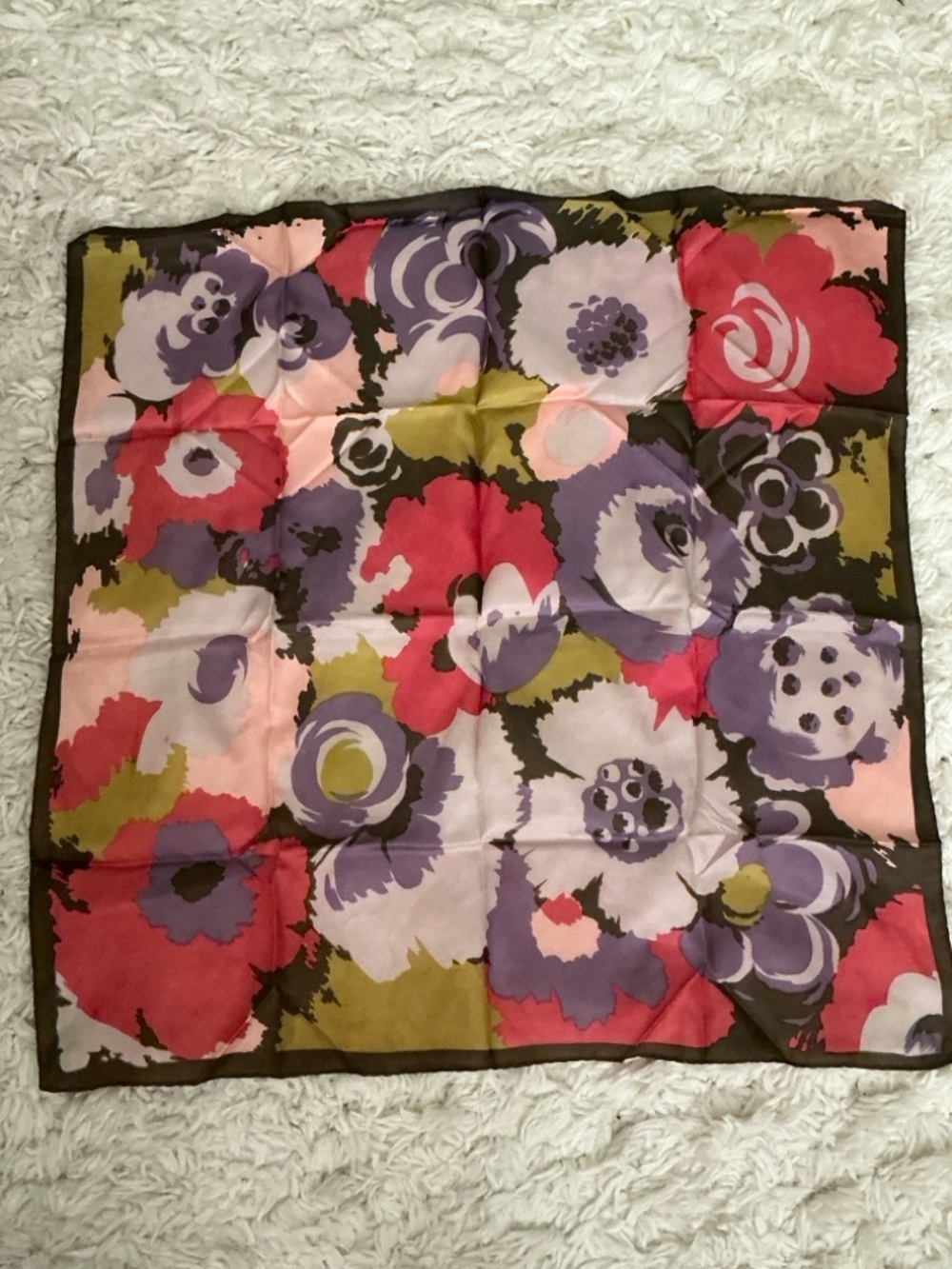 VINTAGE Pastel Purple Pink Floral Scarf